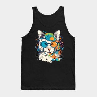 Retrofuturistic Lab Cat is Excited to See You Again  ( ⓛ ω ⓛ *) Tank Top